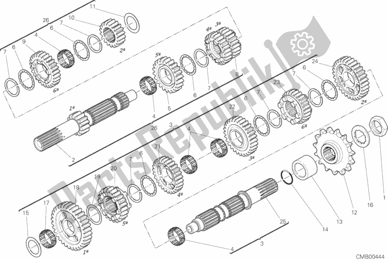 Todas las partes para Caja De Cambios de Ducati Multistrada 1200 Enduro Touring 2018